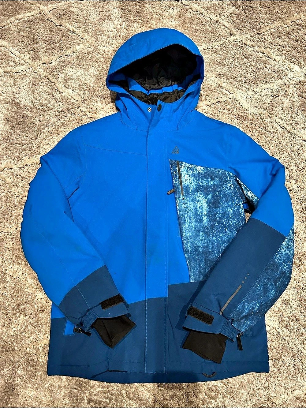 Ripzone Color Block Ski Jacket Blue & Black Large KIDS